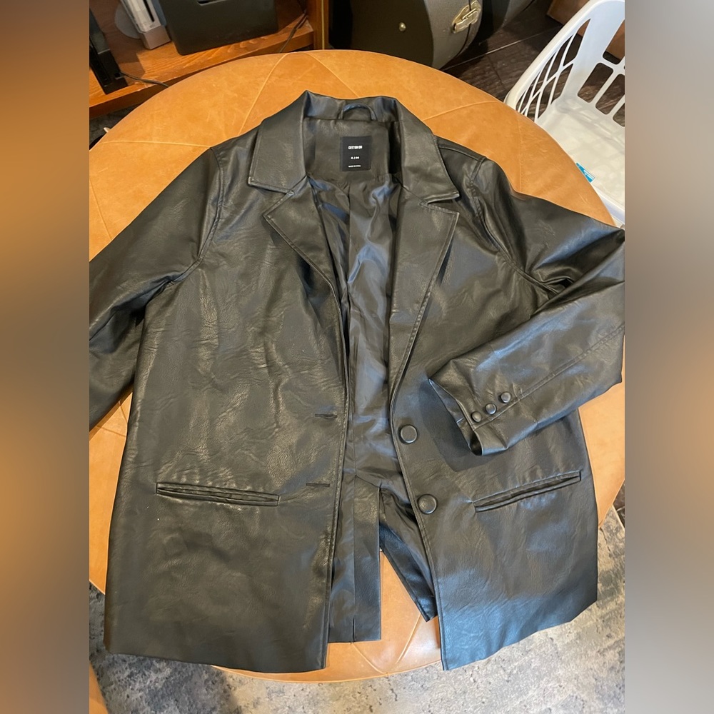 faux leather cotton on jacket size xl